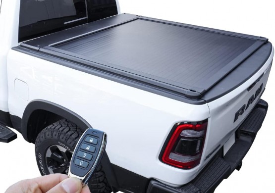 Роллета алюминиевая выдвижная с электроприводом  Dodge Ram 5.8 white RAM BOX (2019+)
